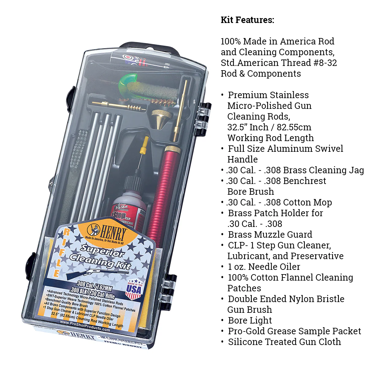 Henry Cleaning Kits (.17-.45 cal Rifle and .410 bore-12ga Shotgun) - Image 4