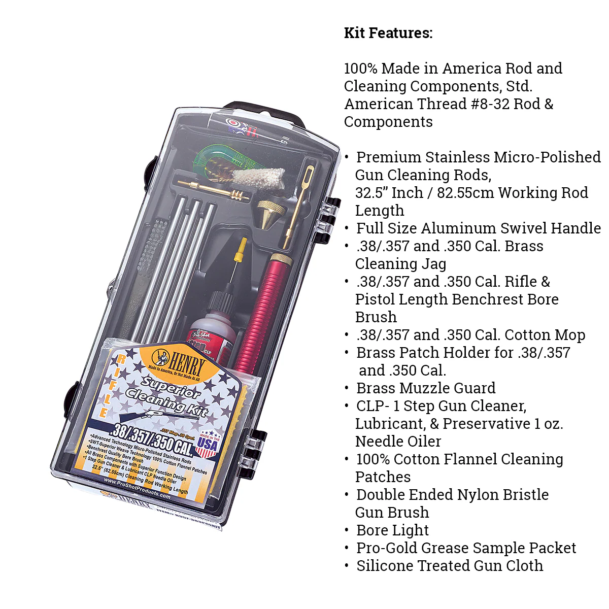 Henry Cleaning Kits (.17-.45 cal Rifle and .410 bore-12ga Shotgun) - Image 5