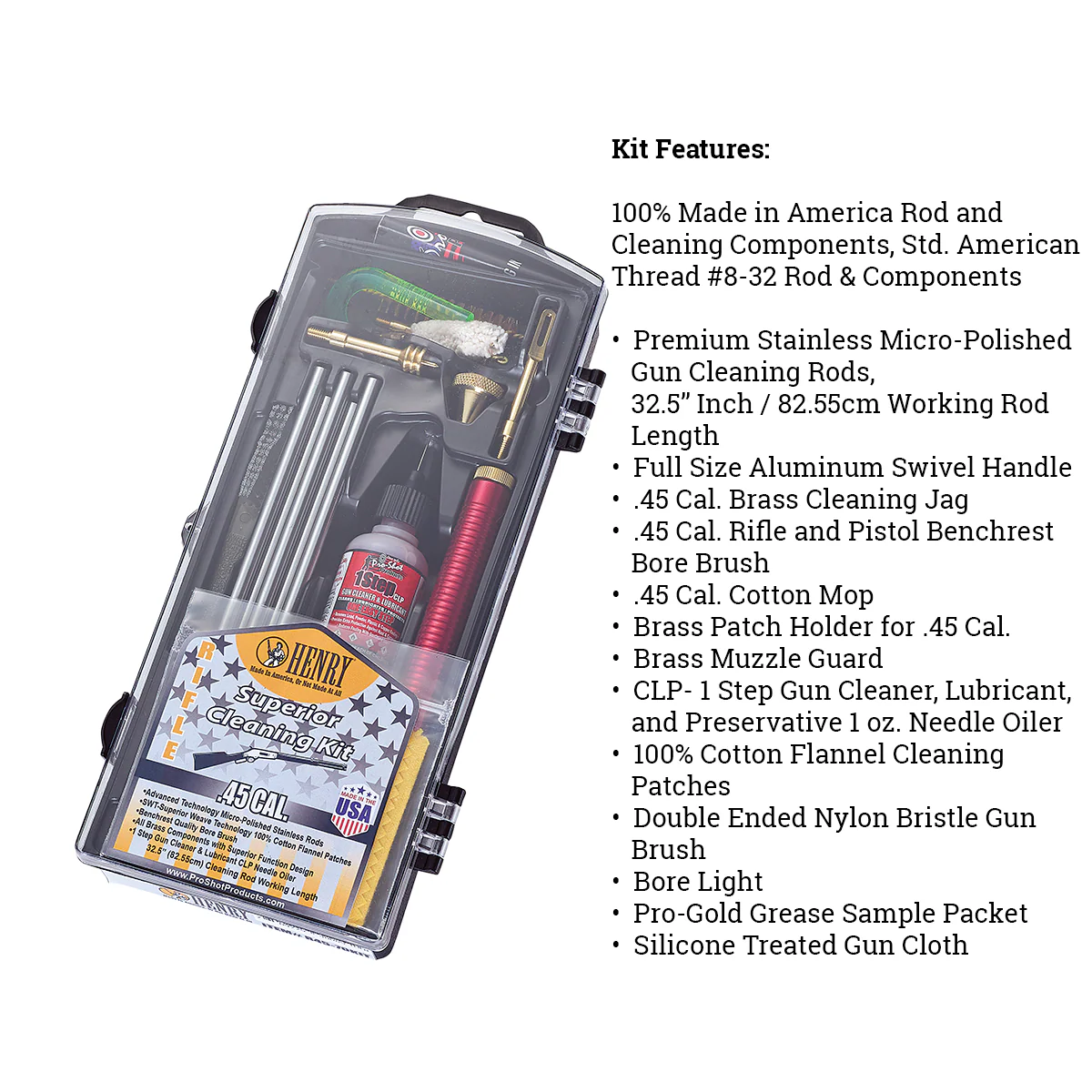 Henry Cleaning Kits (.17-.45 cal Rifle and .410 bore-12ga Shotgun) - Image 6
